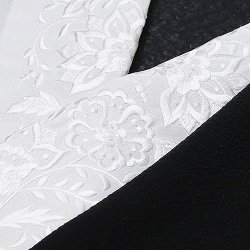 画像1: 黒留袖（礼装用）半襟　【化繊素材】　白/白（03）