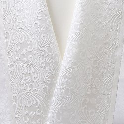 画像1: 白半襟　柄　正絹 風通三重織　波模様に亀甲（なみもようにきっこう）