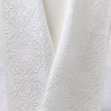 白半襟　柄　正絹 風通三重織　華紋入菱格子（はなもんいりひしこうし）