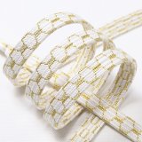 黒留袖（礼装用）帯締め　貝の口亀甲（白／金）