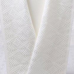 画像1: 白半襟　柄　正絹 風通三重織　流水に菱（りゅうすいにひし）