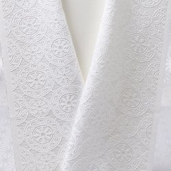 画像1: 白半襟　柄　正絹 風通三重織　カテドラル