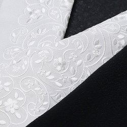 画像1: 黒留袖（礼装用）半襟　【化繊素材】　白/白（04）