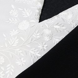 画像1: 黒留袖（礼装用）半襟　【化繊素材】　白/白（01）