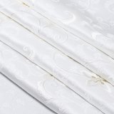 黒留袖（礼装用）帯揚げ　唐織刺繍＜花唐草（白／金）＞