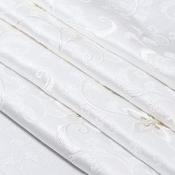 画像1: 黒留袖（礼装用）帯揚げ　唐織刺繍＜花唐草（白／金）＞