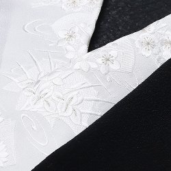 画像1: 黒留袖（礼装用）半襟　【化繊素材】　白/白（06）