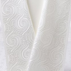 画像1: 白半襟　柄　正絹 風通三重織　渦巻（うずまき）