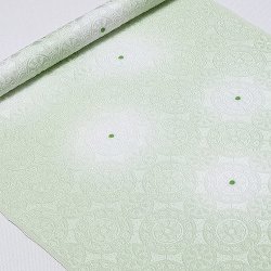 画像1: 帯揚げ　カテドラル白ぼかし水玉　白緑（びゃくろく）（03）