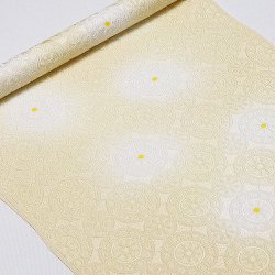 画像1: 帯揚げ　カテドラル白ぼかし水玉　淡黄（たんこう）（02）