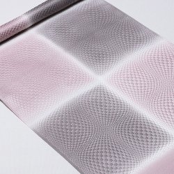 画像1: 帯揚げ　二色モダン市松　紅藤色（べにふじいろ）／藤煤竹（ふじすすたけ）（04）