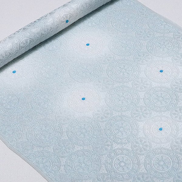 画像1: 帯揚げ　カテドラル白ぼかし水玉　白藍（しらあい）（04） (1)