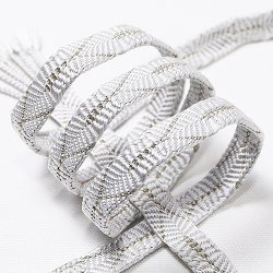 画像1: 帯締め　唐組Y字たこ房　月白／銀（02）