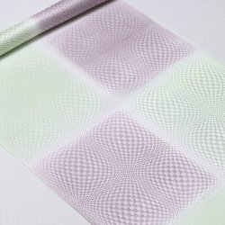 画像1: 帯揚げ　二色モダン市松　白緑（びゃくろく）／白藤色（しらふじいろ）（02）