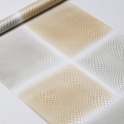 画像1: 帯揚げ　二色モダン市松　榛色（はしばみいろ）／青磁鼠（せいじねず）（05）