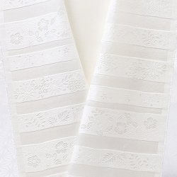 画像1: 半襟　横段辻が花　白（04）
