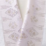 半襟　縫取りエ霞に菱花　ラベンダー（03）