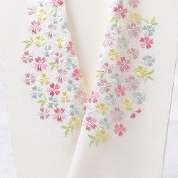 画像1: 刺繍半襟　桜づくし　サモンピンク地 （02）