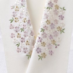 画像1: 刺繍半襟　桜づくし　オフホワイト地（03）