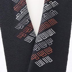 画像1: 刺繍半襟　源氏香たづな　黒地（05）