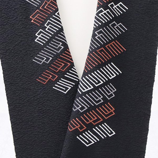 画像1: 刺繍半襟　源氏香たづな　黒地（05） (1)