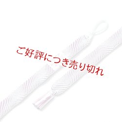 画像1: 羽織紐　女短　七宝ウェーブ　白藍（しらあい）／京紫（きょうむらさき）（08）