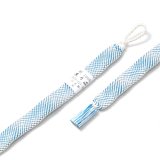 羽織紐　女短　七宝ウェーブ　白／花浅葱（はなあさぎ）（04）