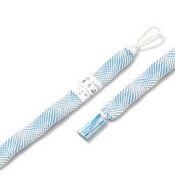 画像1: 羽織紐　女短　七宝ウェーブ　白／花浅葱（はなあさぎ）（04）