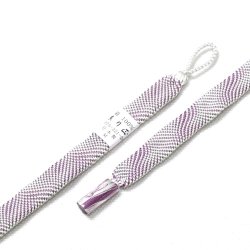 画像1: 羽織紐　女短　七宝ウェーブ　絹鼠（きぬねず）／古代紫（こだいむらさき）（05）