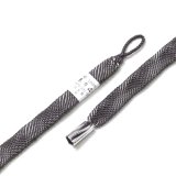 羽織紐　女短　七宝ウェーブ　消炭色（けしずみいろ）／オフホワイト（07）