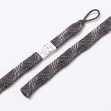 紳士羽織紐　七宝ウェーブ　消炭色（けしずみいろ）／オフホワイト（07）