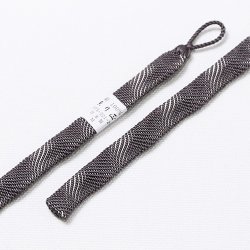 画像1: 紳士羽織紐　七宝ウェーブ　消炭色（けしずみいろ）／オフホワイト（07）