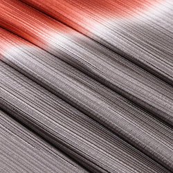 画像1: 帯揚げ　二色斜め染め分け 　紅海老茶（べにえびちゃ）／鈍色（にびいろ）（01）