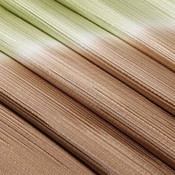 画像1: 帯揚げ　二色斜め染め分け 　煎茶色（せんちゃいろ）／柳茶（やなぎちゃ）（03）