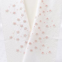 画像1: 刺繍半襟　明雲小花　白地（01）