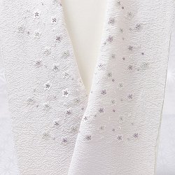 画像1: 刺繍半襟　明雲小花　灰桜地（05）