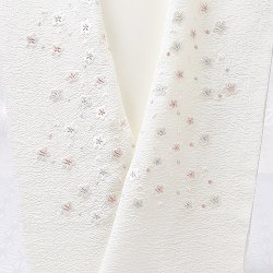 画像1: 刺繍半襟　明雲小花　オフホワイト地（02）