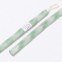 画像1: 紳士羽織紐　七宝ウェーブ　白／常磐緑（ときわみどり）（03）