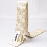 着付道具　伊達締め　輪出し梅紅葉　クリーム／ピンク（03）