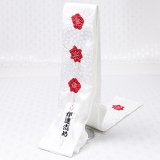 着付道具　伊達締め　輪出し梅紅葉　白／赤 （01）