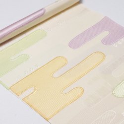 画像1: 帯揚げ　ローケツ三色マジョリカ絵霞 　（02）