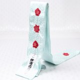 着付道具　伊達締め　輪出し梅紅葉　水／赤 （02）