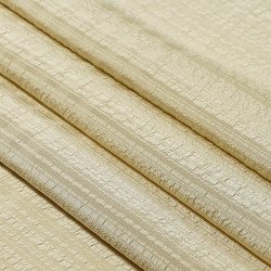 画像1: 帯揚げ　草木染縦横リボン縞 　白橡（しろつるばみ）（02）