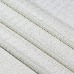 画像1: 帯揚げ　草木染縦横リボン縞 　灰黄緑（はいきみどり）（04）