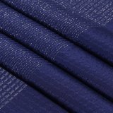 帯揚げ　草木染竪絽半々銀糸入り 　濃藍（こいあい）（15）