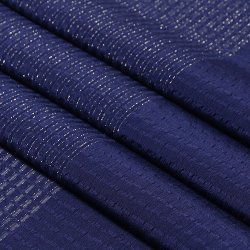 画像1: 帯揚げ　草木染竪絽半々銀糸入り 　濃藍（こいあい）（15）