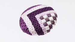 画像1: 帯留め　絽刺し　大なり（パープル）