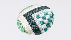 画像1: 帯留め　絽刺し　大なり（グリーン）