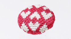 画像1: 帯留め　絽刺し　ハート（猪目）