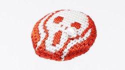 画像1: 帯留め　絽刺し　叫び（赤）